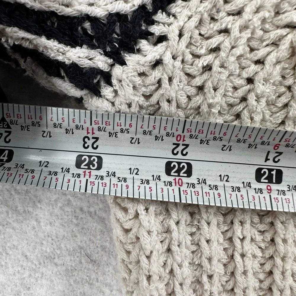 One x One Teaspoon Tunic Sweater Womens LARGE Blue Ivory Oversized‎ Striped - Picture 13 of 15